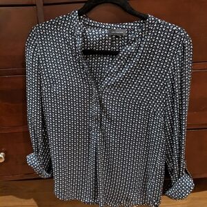 Navy and white blouse